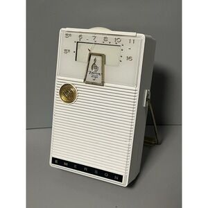 Vintage Emerson 988 "Rambler" Neva Break Pocket Radio - White- Kind Of Works